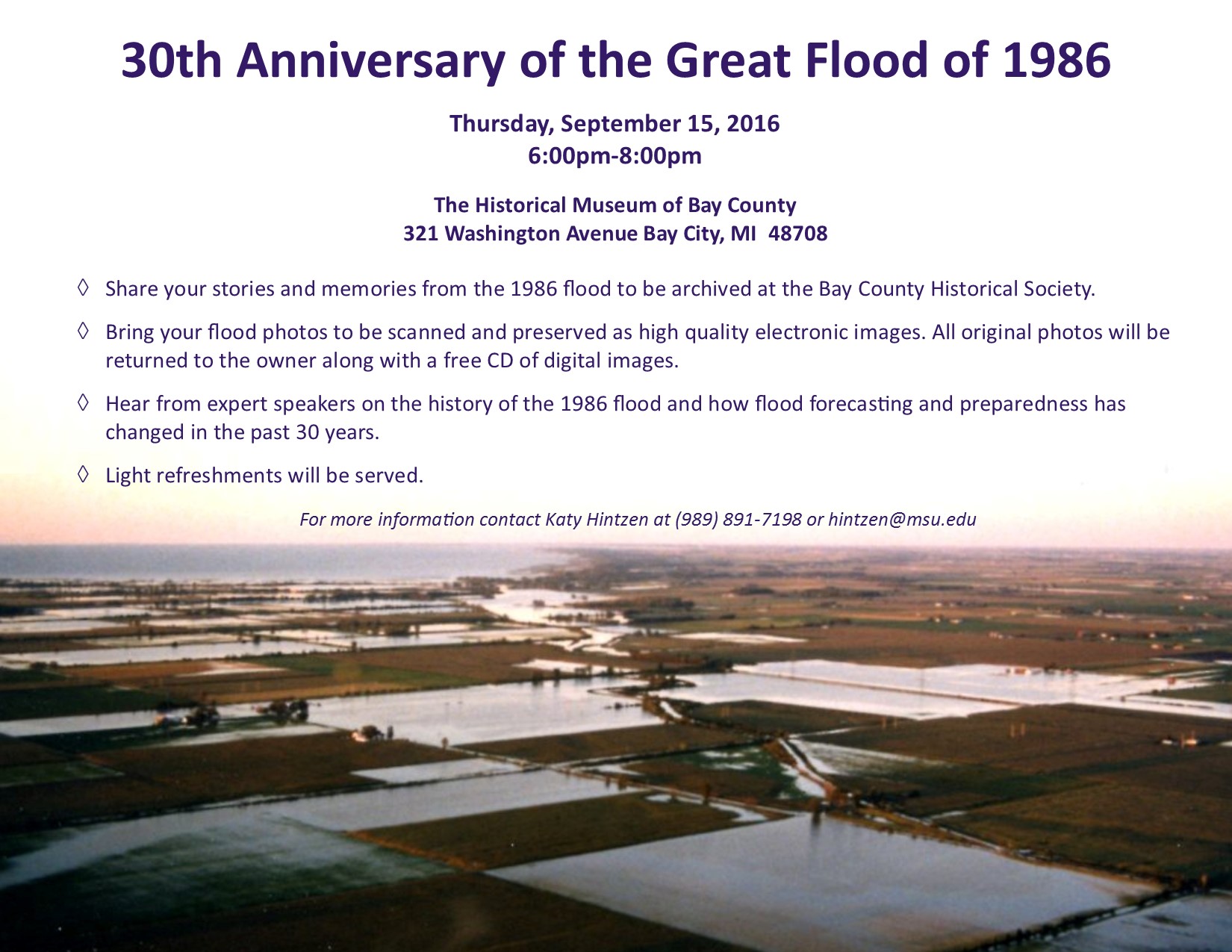 30th Anniversary Event of the Great Flood of 1986